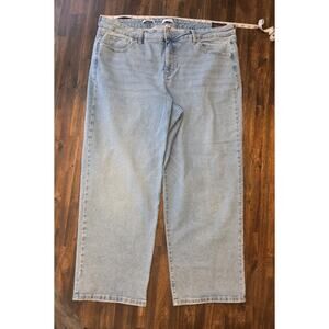 Ava & Viv Women's High-Rise Cuffed Straight Jeans Light Wash Size 20 NWT